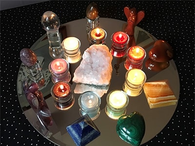 Reiki stones and candles